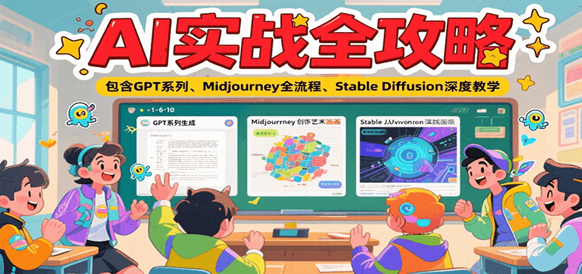 AI实战全攻略，包含GPT系列、Midjourney全流程、Stable Diffusion深度教学-非凡网-资源网-最新项目分享网站