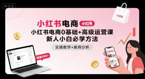 小红书电商0基础+高级运营课，新人小白必学方法，实操教学+案例分析-非凡网-资源网-最新项目分享网站