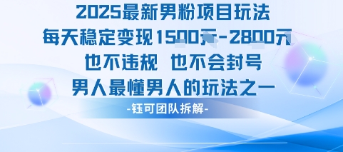 2025最新男粉项目玩法每天变现1k+也不违规也不会封号男人最懂男人的玩法-非凡网-资源网-最新项目分享网站