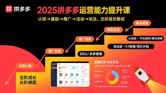 2025拼多多运营能力提升课：认知→基础→推广→活动→玩法，五阶成长路径-非凡网-资源网-最新项目分享网站