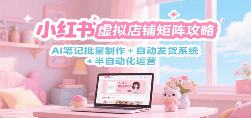 小红书虚拟店铺矩阵攻略：AI笔记批量制作 + 自动发货系统 + 半自动化运营-非凡网-资源网-最新项目分享网站