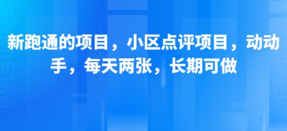 新跑通的项目，小区点评项目，动动手，每天两张，长期可做-非凡网-资源网-最新项目分享网站