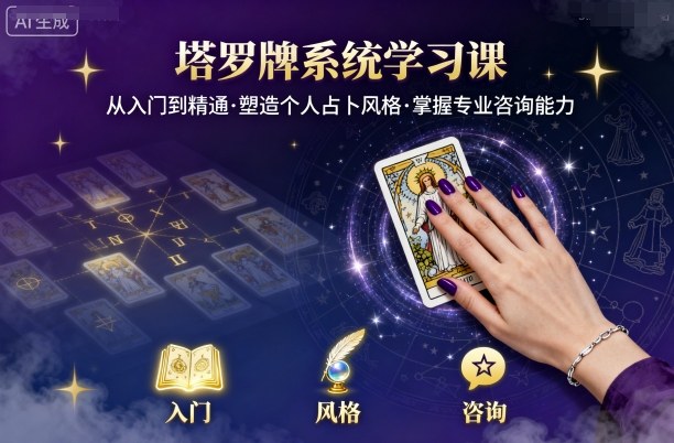 塔罗牌系统学习课，助你从入门到精通，塑造个人占卜风格，掌握专业咨询能力-非凡网-资源网-最新项目分享网站