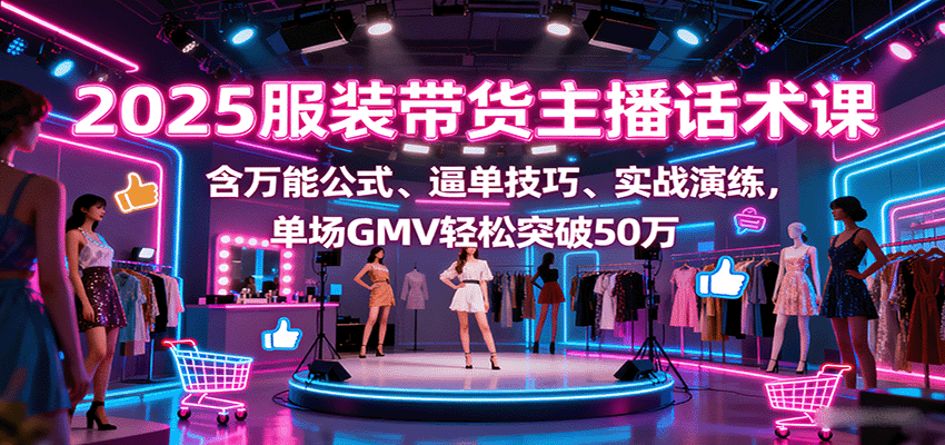 2025服装带货主播话术课，含万能公式、逼单技巧、实战演练，单场GMV轻松突破50万-非凡网-资源网-最新项目分享网站