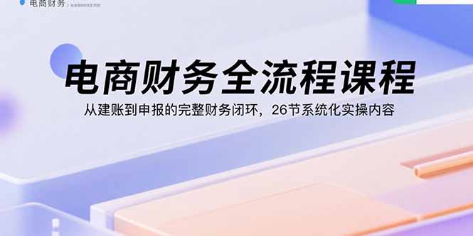 电商财务全流程课程：从建账到申报的完整财务闭环，26节系统化实操内容-非凡网-资源网-最新项目分享网站