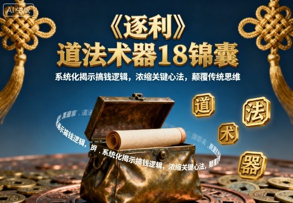 《逐利》道法术器18锦囊，系统化揭示搞钱逻辑，浓缩关键心法，颠覆传统思维-非凡网-资源网-最新项目分享网站
