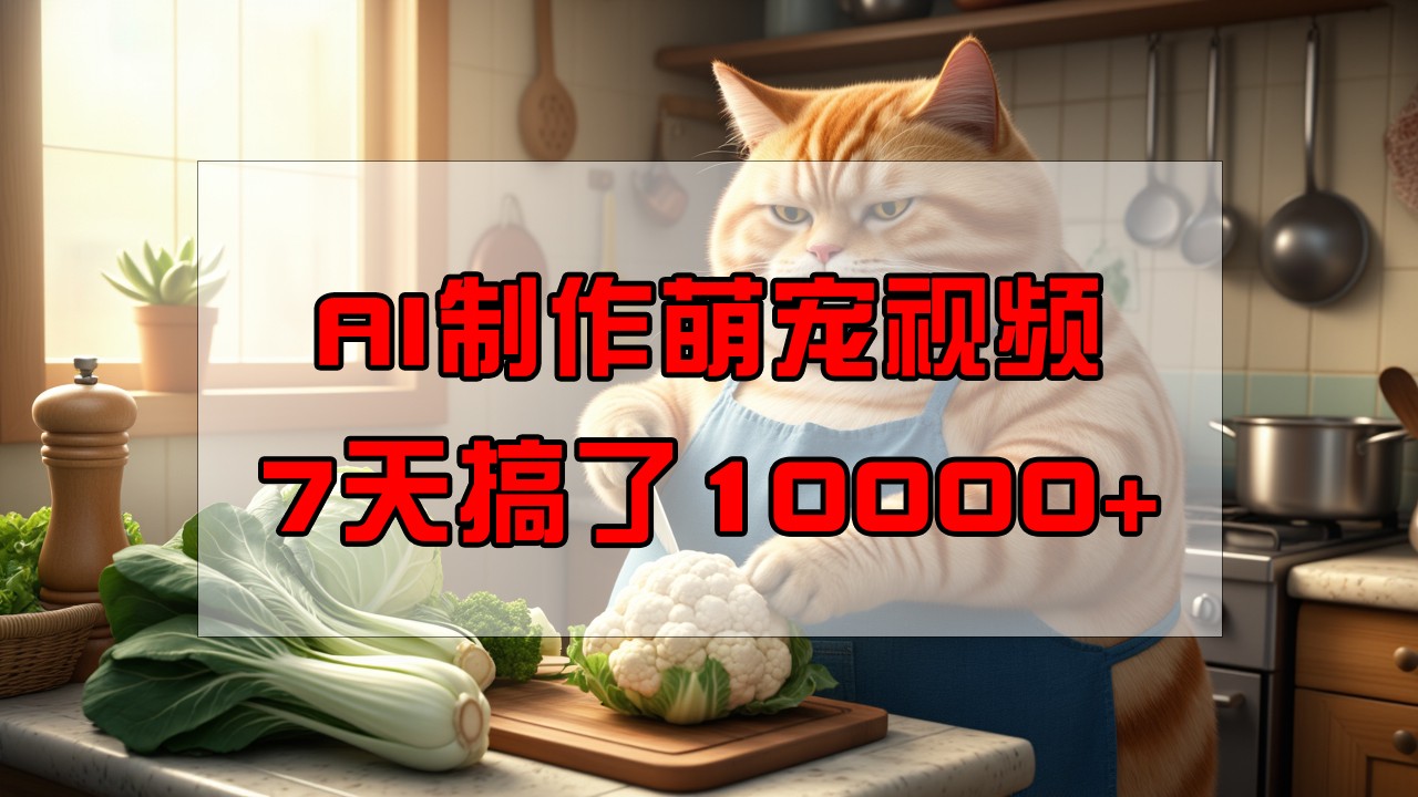 靠AI制作萌宠视频，7天搞了1万+，操作简单门槛低，有手机就行-非凡网-资源网-最新项目分享网站