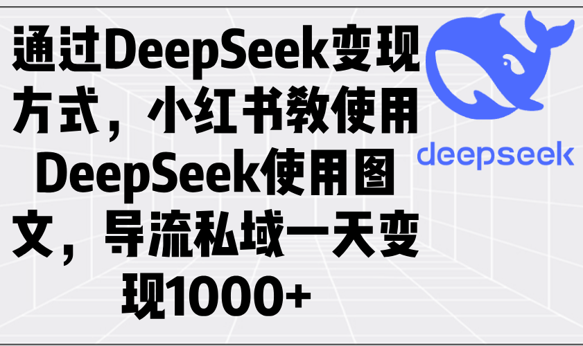 通过DeepSeek变现方式，小红书教使用DeepSeek图文，导流私域一天变现1000+-非凡网-资源网-最新项目分享网站