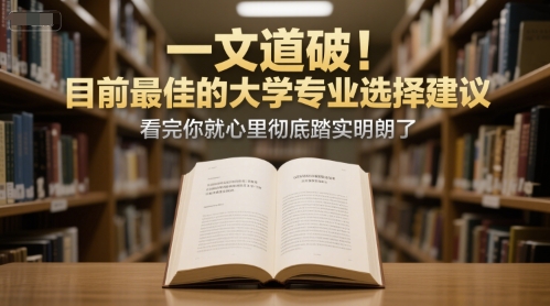 付费文章：一文道破！目前最佳的大学专业选择建议，看完你就心里彻底踏实明朗了-非凡网-资源网-最新项目分享网站