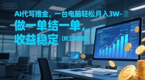 AI代写撸金，一台电脑轻松月入1-3W，做一单结一单，收益稳定【附工具教程】-非凡网-资源网-最新项目分享网站