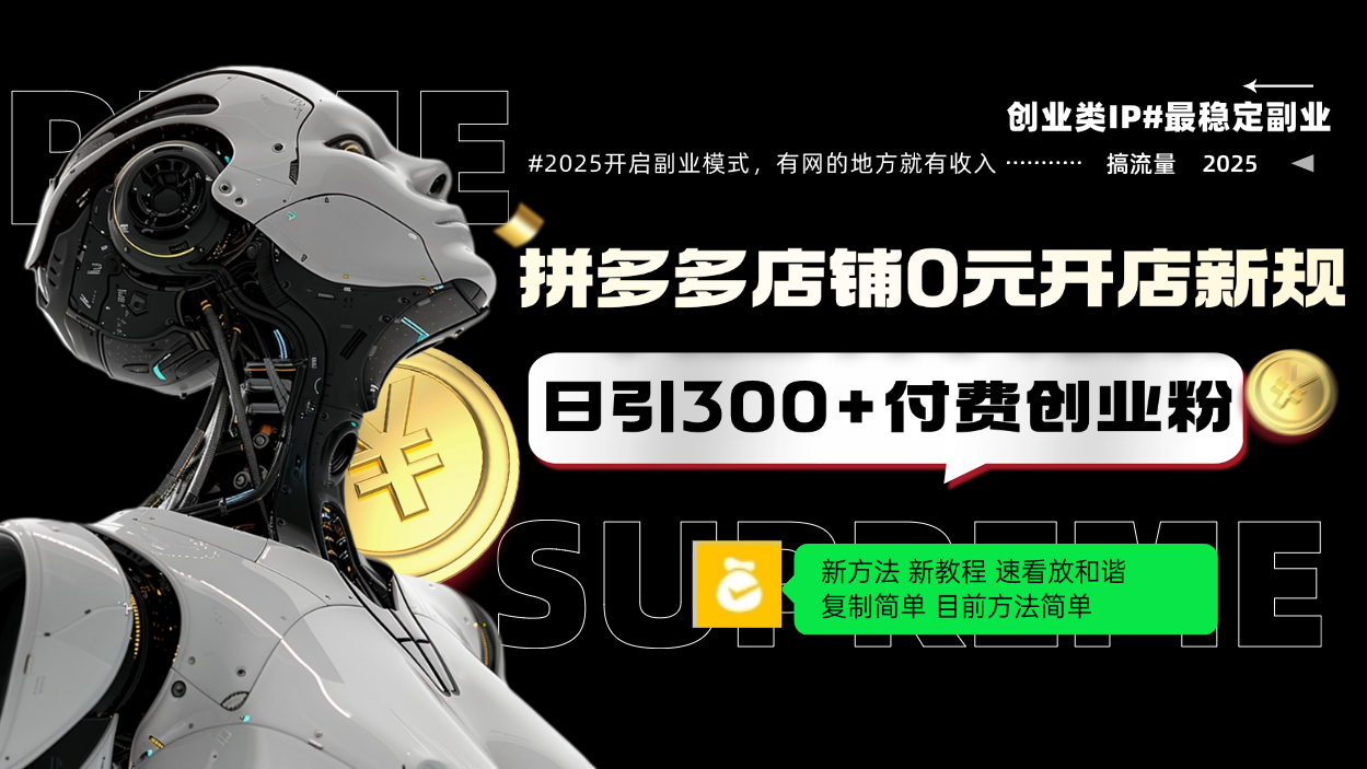 拼多多店铺0元开店新规，日引300+付费创业粉，目前方法简单复制粘贴可矩阵-非凡网-资源网-最新项目分享网站