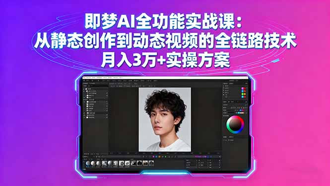 即梦AI全功能实战课：从静态创作到动态视频的全链路技术 月入3万+实操方案-非凡网-资源网-最新项目分享网站