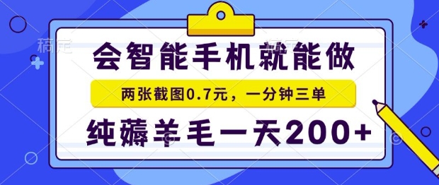 2025年零撸手机项目，二十秒一单，纯薅羊毛，一天200+做就有【揭秘】-非凡网-资源网-最新项目分享网站
