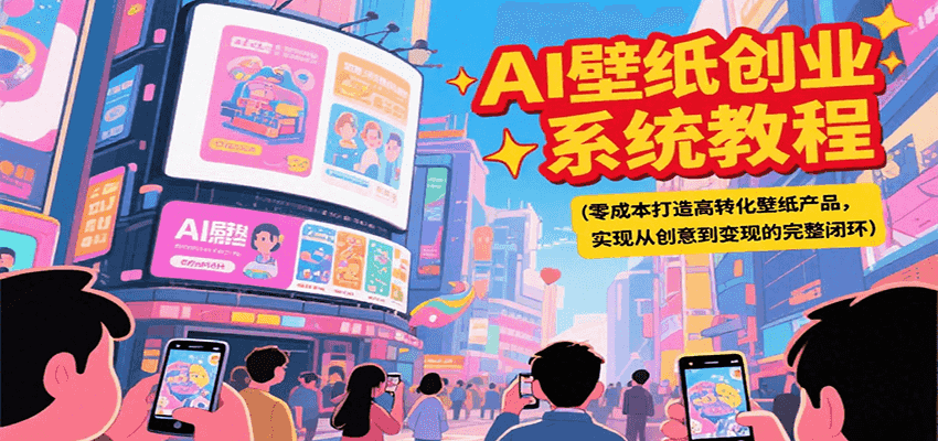 AI壁纸创业系统教程，零成本打造高转化壁纸产品，实现从创意到变现的完整闭环-非凡网-资源网-最新项目分享网站
