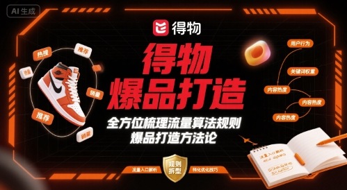 得物爆品打造，全方位梳理得物流量算法规则爆品打造规则-非凡网-资源网-最新项目分享网站