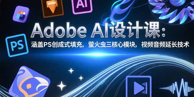 Adobe AI设计课：涵盖PS创成式填充，萤火虫三核心模块，视频音频延长技术-非凡网-资源网-最新项目分享网站