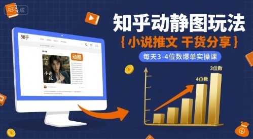 小说推文干货分享之知乎动静图玩法，每天3-4位数爆单实操课-非凡网-资源网-最新项目分享网站