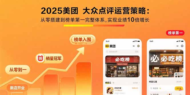 2025美团 大众点评运营策略:从零搭建到榜单第一完整体系,实现业绩10倍增长-非凡网-资源网-最新项目分享网站