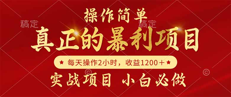 真正的暴利项目，操作简单，每天收益1200＋，自己做老板-非凡网-资源网-最新项目分享网站