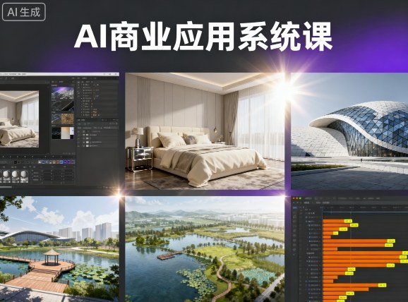 AI商业应用系统课，室内-软装-建筑-景观，智能设计+效果图+动画画实战-非凡网-资源网-最新项目分享网站