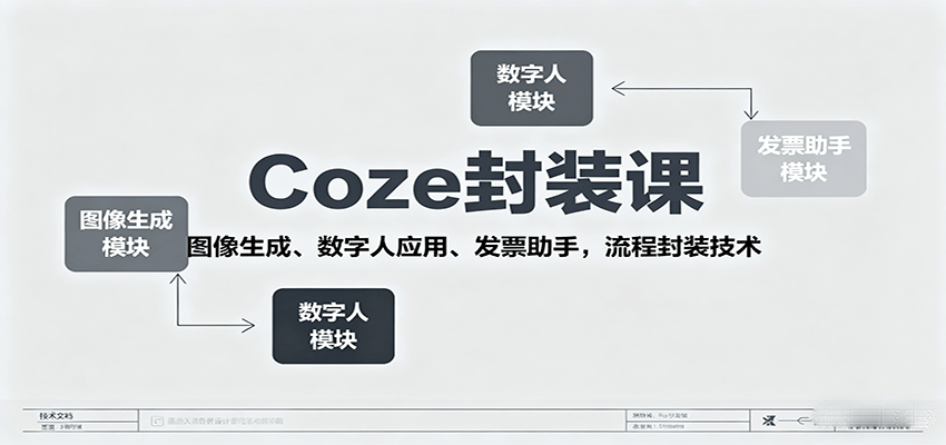 Coze封装课，图像生成、数字人应用、发票助手，流程封装技术-非凡网-资源网-最新项目分享网站