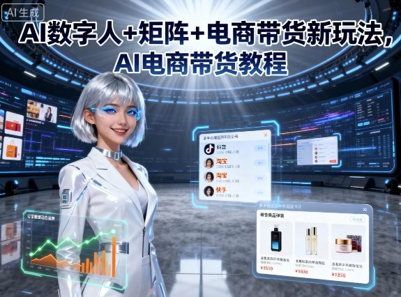 AI数字人+矩阵+电商带货新玩法，AI电商带货教程-非凡网-资源网-最新项目分享网站