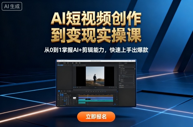 AI短视频创作到变现实操课，从0到1掌握AI+剪辑能力，快速上手出爆款(更新10月)-非凡网-资源网-最新项目分享网站