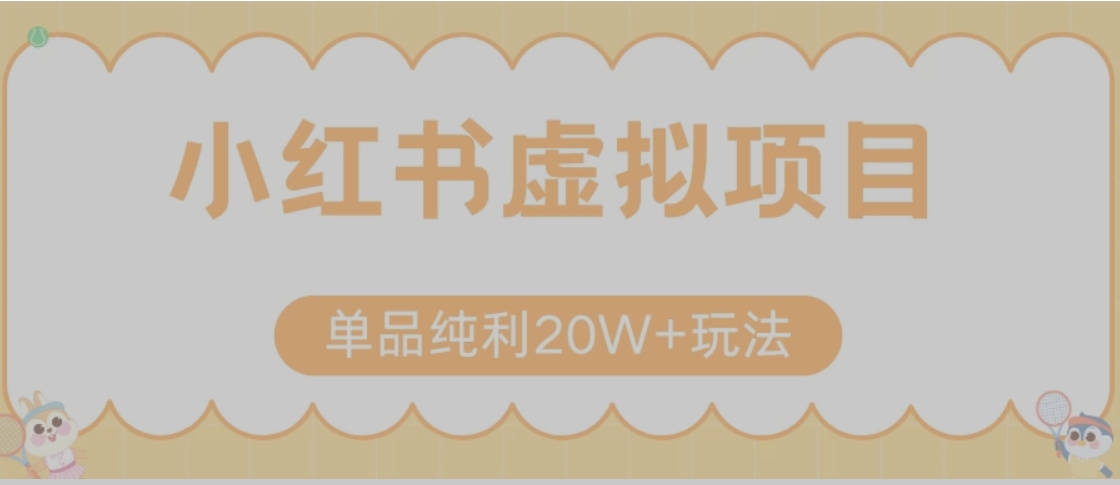 小红书卖虚拟产品，单品纯利20W+玩法分享（节系列课程）-非凡网-资源网-最新项目分享网站