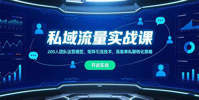 私域流量实战课，200人团队运营模型，矩阵引流技术，高客单私聊转化策略-非凡网-资源网-最新项目分享网站