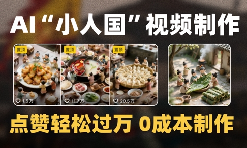 爆款1000W+播放微缩景观迷你小人国AI视频0成本制作全流程教学-非凡网-资源网-最新项目分享网站