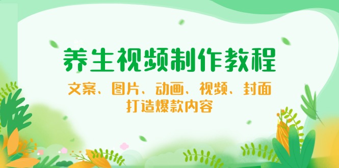 养生视频制作教程，文案、图片、动画、视频、封面，打造爆款内容-非凡网-资源网-最新项目分享网站
