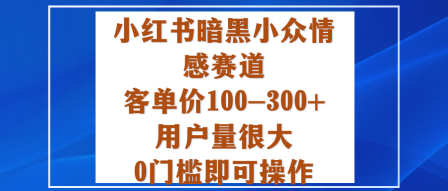 小红书暗黑小众情感赛道，客单价100-300+用户量很大，0门槛即可操作-非凡网-资源网-最新项目分享网站