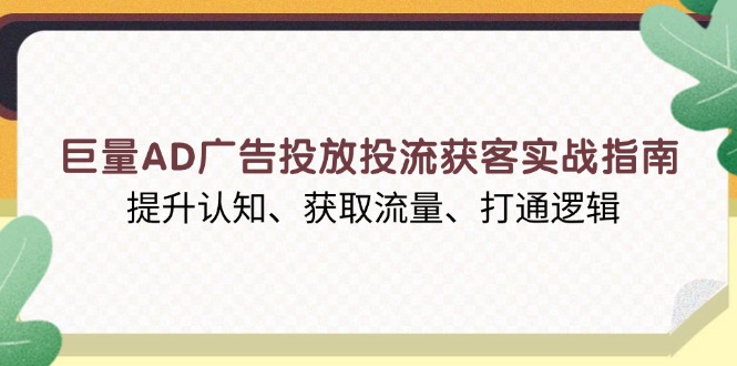 巨量AD广告投放投流获客实战指南，提升认知、获取流量、打通逻辑-非凡网-资源网-最新项目分享网站