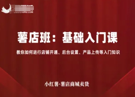 小红薯薯店商城卖货，基础入门课，教你如何进行店铺开通、后台设置、产品上传等入门知识-非凡网-资源网-最新项目分享网站