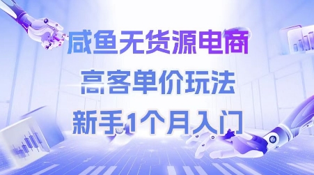 咸鱼无货源电商，高客单价玩法，新手1个月入门-非凡网-资源网-最新项目分享网站