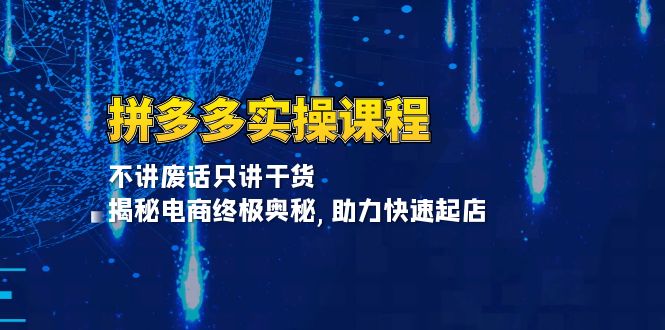 拼多多实操课程：不讲废话只讲干货, 揭秘电商终极奥秘,助力快速起店-非凡网-资源网-最新项目分享网站