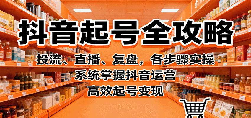 抖音起号全攻略，投流、直播、复盘，各步骤实操，系统掌握抖音运营，高效起号变现-非凡网-资源网-最新项目分享网站