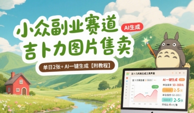 小众副业赛道 吉卜力图片售卖 单日2张+ AI一键生成【附教程】-非凡网-资源网-最新项目分享网站