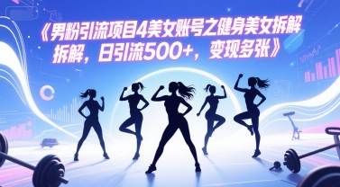 男粉引流项目4美女账号之健身美女拆解，日引流500+，变现多张-非凡网-资源网-最新项目分享网站