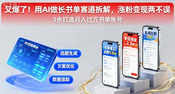 又爆了！用AI做长书单赛道拆解，涨粉变现两不误-非凡网-资源网-最新项目分享网站