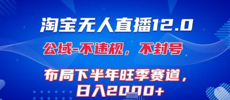 淘宝无人直播12.0，不封号，不违规，布局下半年旺季赛道，日入1k+(独家技术)【揭秘】-非凡网-资源网-最新项目分享网站