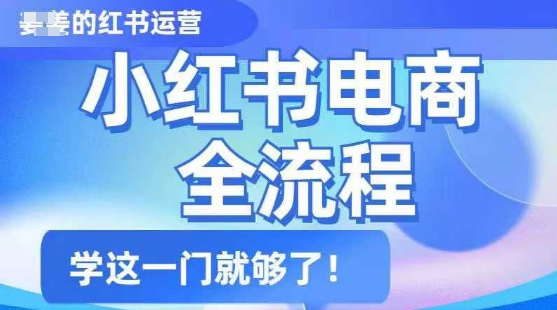 小红书电商全流程，精简易懂，从入门到精通，学这一门就够了-非凡网-资源网-最新项目分享网站