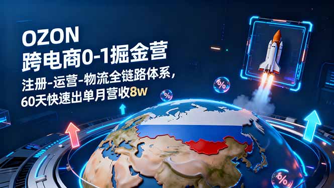 OZON跨境电商0-1掘金营：注册-运营-物流全链路体系，60天快速出单月营收8w-非凡网-资源网-最新项目分享网站