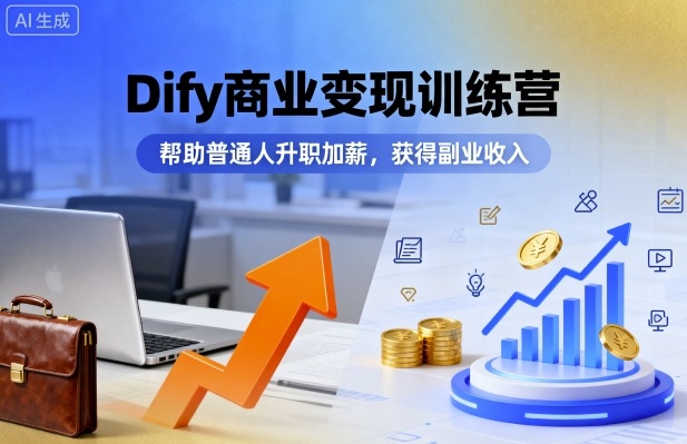 Dify商业变现训练营，帮助普通人升职加薪，获得副业收入-非凡网-资源网-最新项目分享网站