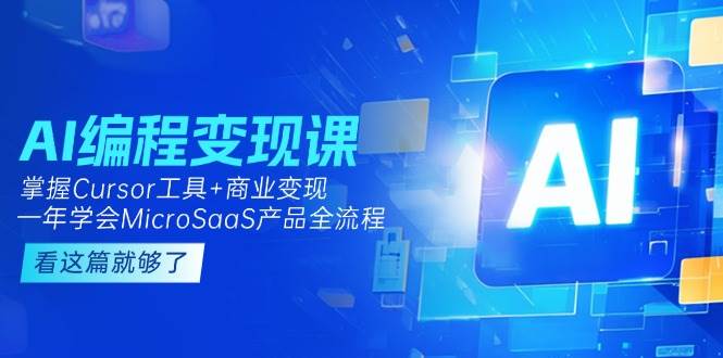 AI编程变现课：掌握Cursor工具+商业变现，一年学会MicroSaaS产品全流程-非凡网-资源网-最新项目分享网站
