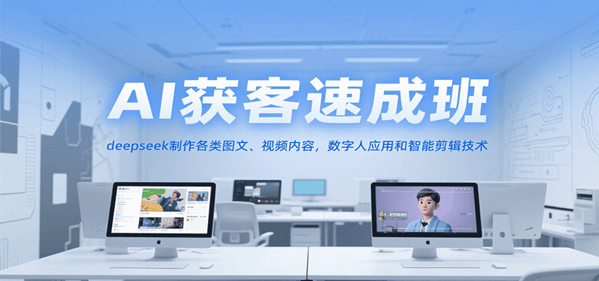 AI获客速成班，deepseek制作各类图文、视频内容，数字人应用和智能剪辑技术-非凡网-资源网-最新项目分享网站