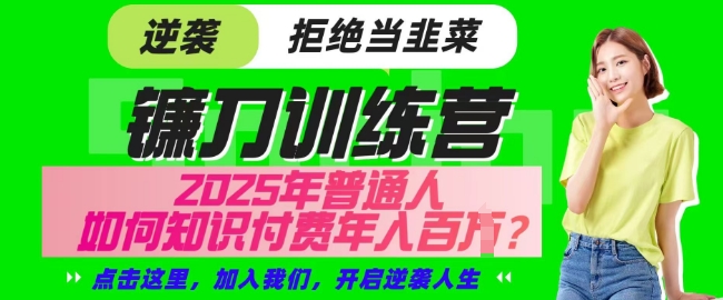 【网创项目终点站-镰刀训练营超级IP合伙人】25年普通人如何通过知识付费实现逆袭【揭秘】-非凡网-资源网-最新项目分享网站