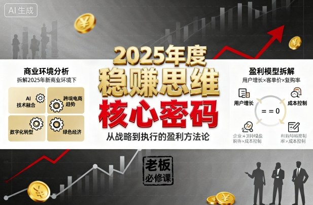 2025年度稳賺思维老板创业营，拆解2025年新商业环境下，企业实现持续盈利的核心密码-非凡网-资源网-最新项目分享网站
