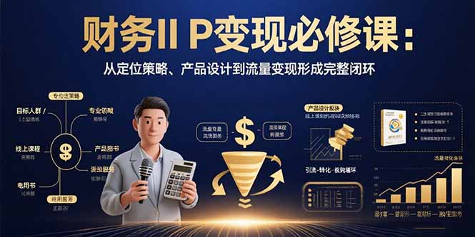 财务IP变现必修课：从定位策略、产品设计到流量变现形成完整闭环-非凡网-资源网-最新项目分享网站
