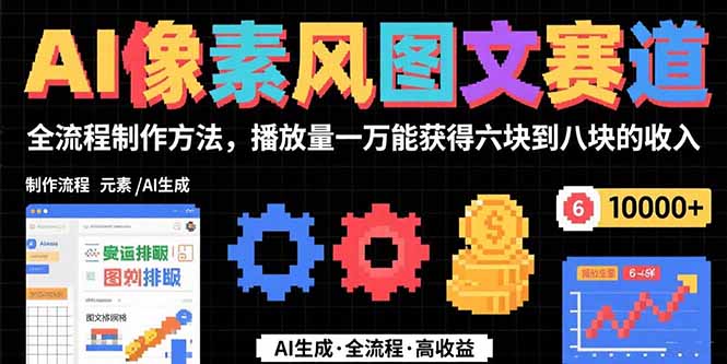 AI像素风图文赛道：全流程制作方法，播放量一万能获得6块到8块的收入-非凡网-资源网-最新项目分享网站